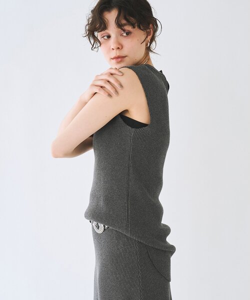 tシャツ ワッフルノースリーブプルオーバー レディースの画像