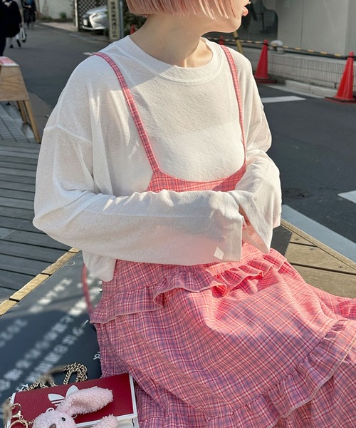 「Alley by w closet」 長袖カットソー FREE ピンク レディース_画像3