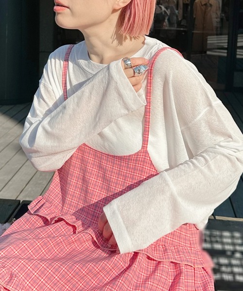 「Alley by w closet」 長袖カットソー FREE ピンク レディース_画像9