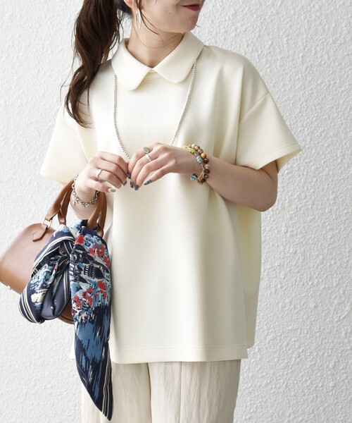 tシャツ SHIPS any:「洗濯機可能」バイカラー ショートスリーブ プルオーバー レディースの画像