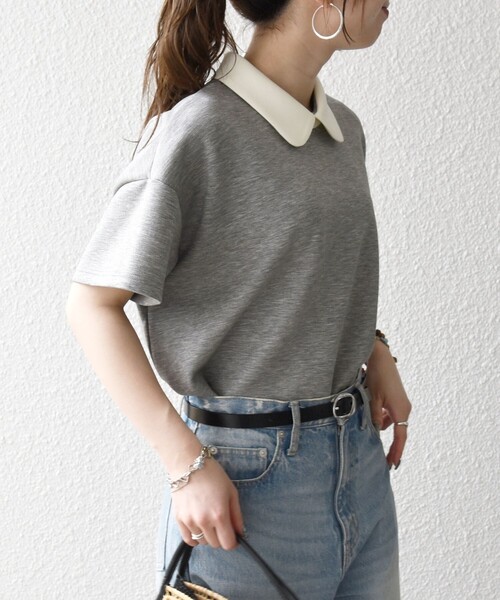 tシャツ SHIPS any:「洗濯機可能」バイカラー ショートスリーブ プルオーバー レディースの画像