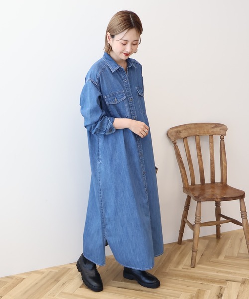 AMERICAN HOLIC（アメリカンホリック） シャツワンピース L インディゴ