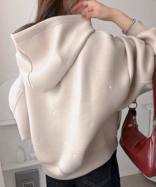 「mily bilet」 ジップアップパーカー SMALL アイボリー レディース_画像6