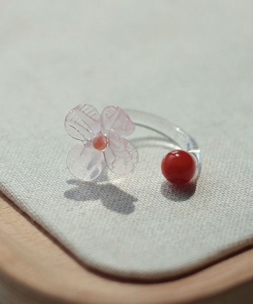 指輪 リング Flowering Glass Ring / フラワー ガラス レディース