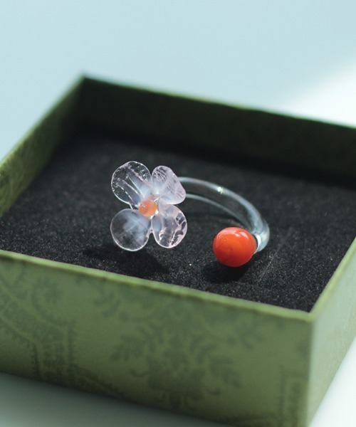 指輪 リング Flowering Glass Ring / フラワー ガラス レディース