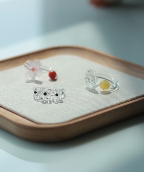 指輪 リング Flowering Glass Ring / フラワー ガラス レディース