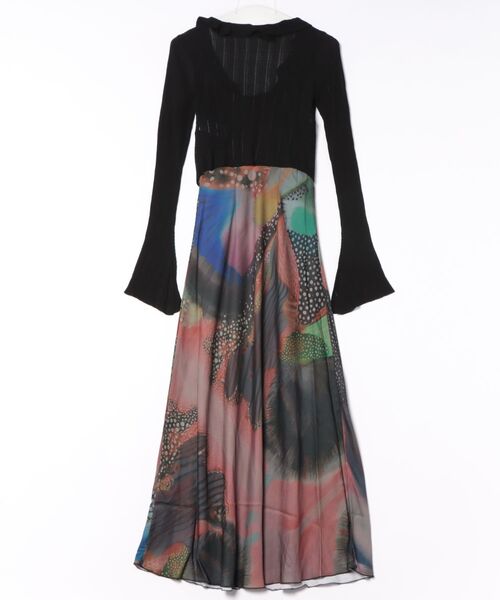 Desigual（デシグアル） ワンピース ボレロ付きアブストラクトプリント