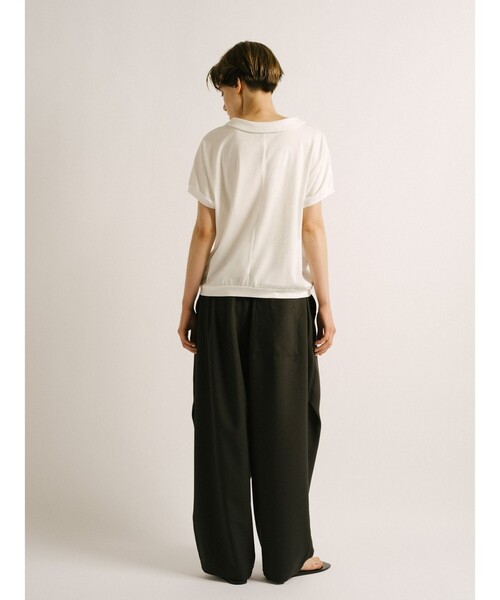 mizuiroind ドルマンブラウス　かっこ可愛く♪ mizuiroind（ミズイロインド） tシャツ 半袖 シャツカラードルマンプル