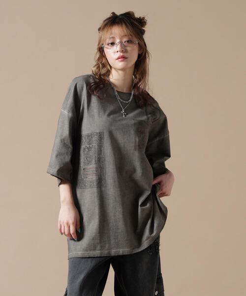 tシャツ DankeSchon/ダンケシェーン/SPRAY BURN LOGO メンズ レディース