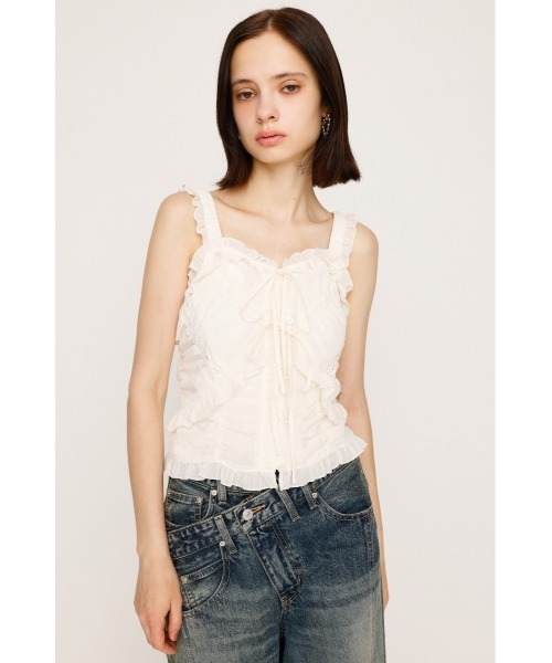 SLY（スライ） キャミソール 「WEB限定」SHEER SQUEEZE CAMI TOPS 