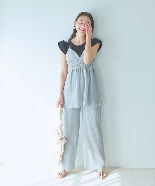 「mysty woman」 イージーパンツ FREE ブラック レディース_画像3