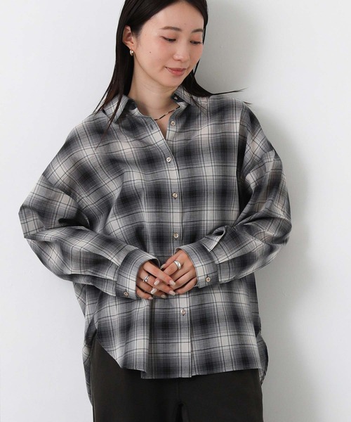 25SS 美品【レリル】パターンシアーボタンダウンシャツ チェック 38 Gready Brilliant（グレディブリリアン） ブラウス シャツ シアー