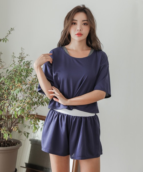 バレーボールTシャツ・ショートパンツ4点セット Lace Ladies（レースレディース） 水着 カバーTシャツ＆ショートパンツ