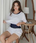 水着 体型カバー カバーTシャツ&ショートパン...の詳細画像4