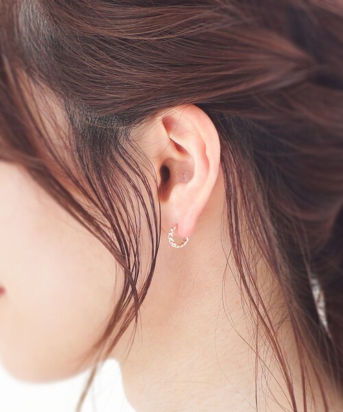 COCOSHNIK（ココシュニック） ピアス K10丸キヘイ フープピアス