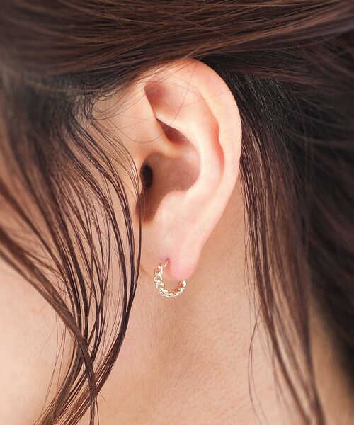 COCOSHNIK（ココシュニック） ピアス K10丸キヘイ フープピアス