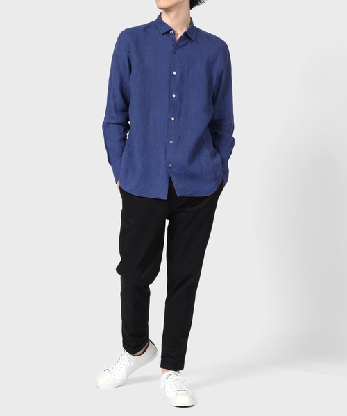 シャツ ブラウス ガーメントダイ リネンシャツ / 124370 281D ガーメントダイ リネンシャツ Paul