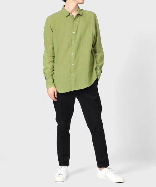 シャツ ブラウス ガーメントダイ リネンシャツ / 124370 281D ガーメントダイ リネンシャツ Paul