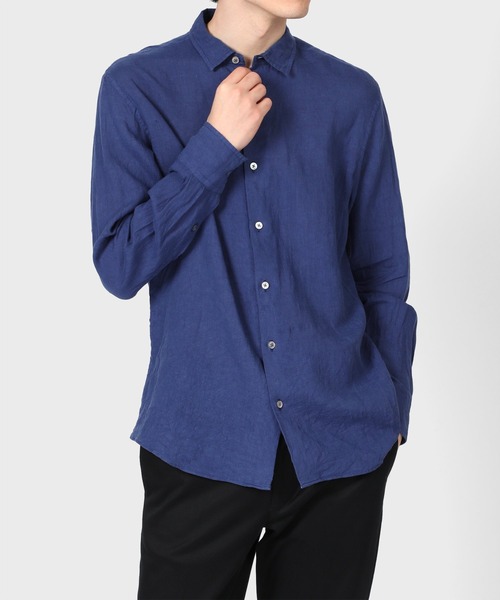 シャツ ブラウス ガーメントダイ リネンシャツ / 124370 281D ガーメントダイ リネンシャツ Paul