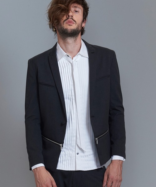 48 割引1 メンズ S Mサイズ相当 2 メンズ M Lサイズ相当 ブラック ダークグレー ライトグレー安いそれに目立つ ジャケット テーラード ジャケット セパレートｚｉｐ１ｂ ｊｋｔ ジャケット メンズファッション ファッション1 メンズ S Mサイズ相当 2