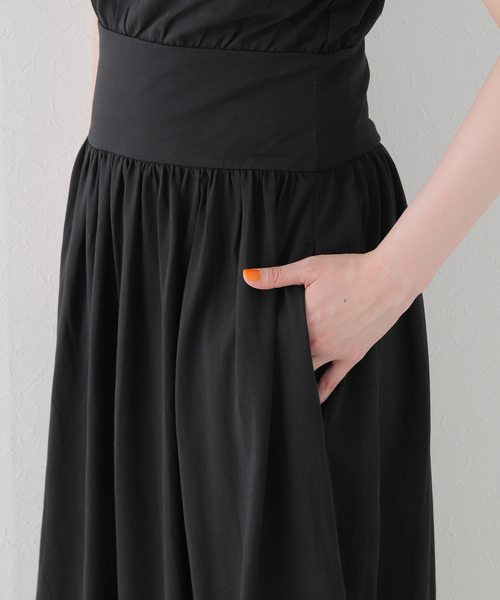 ワンピース toteme DRESS (244WRD0133FB0287 116) TOTEME】Slouch waist dress navy | ワンピース | THE STAGE