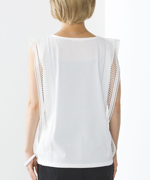BEAMS HEART tシャツ Tシャツ / レース ノースリーブプルオーバー 