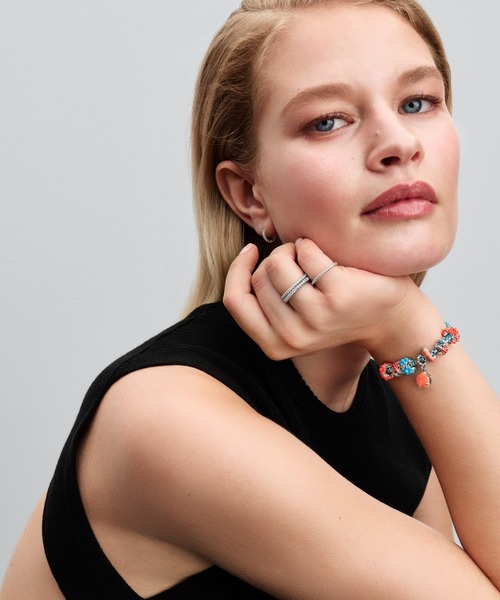 PANDORA（パンドラ） ピアス スパークリング ハギー フープ シルバー