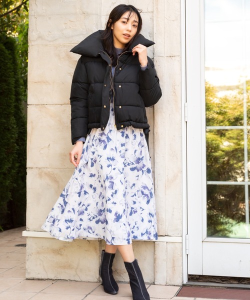 ｛ミッシュマッシュ｝フラワープリント フレアスカート38 ミッシュマッシュ MISCH MASCH フロッキーフラワースカート