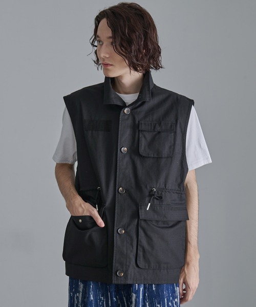 ベスト ジレ ミリタリベスト レディース ベスト ジレ TC ツイル ミリタリーベスト メンズ レディース