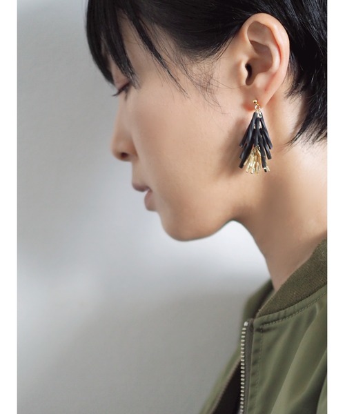 TONE（トネ） イヤリング 「kanade」ブラックタッセルイヤリング(MA