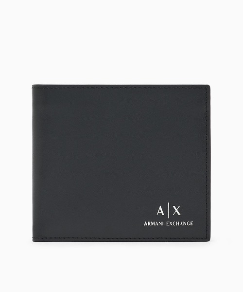 A/X Armani Exchange* ロゴ 折りたたみ財布 ブラック 送料関税込 ARMANI EXCHANGE 財布 「A|X アルマーニ エクスチェンジ」AXロゴ