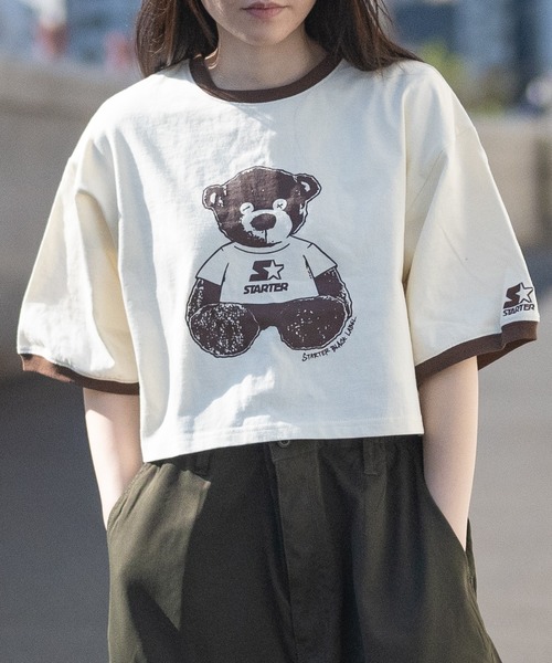 ラグランシュリンクTシャツ JOHN'S CLOSET tシャツ 「t」「STARTER BLACK LABEL」ショート丈