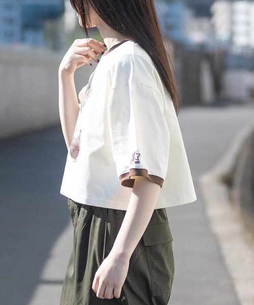 ラグランシュリンクTシャツ JOHN'S CLOSET tシャツ 「t」「STARTER BLACK LABEL」ショート丈