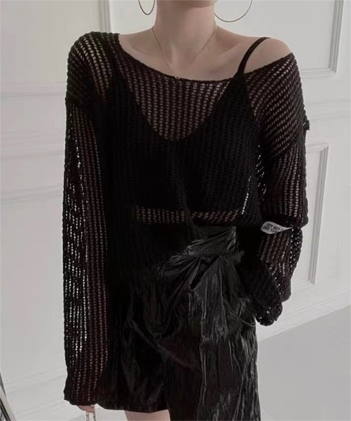 シアー Knit オーバー Tシャツ