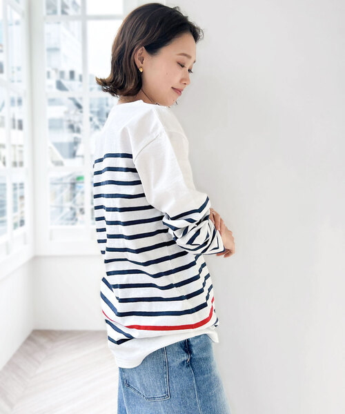 LE MINOR ルミノア　SLOBE別注　ボーダーカットソー　ボーダーロンT SLOBE IENA tシャツ LE MINOR/ルミノア SLOBE別注 バンパク