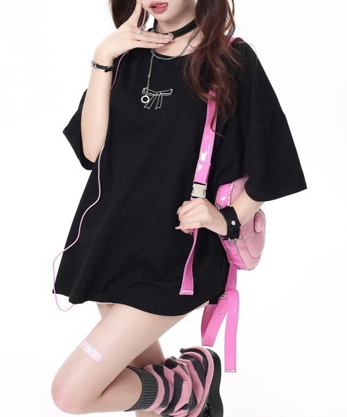 Achic（アシック） tシャツ バックレースアップリボンTシャツ