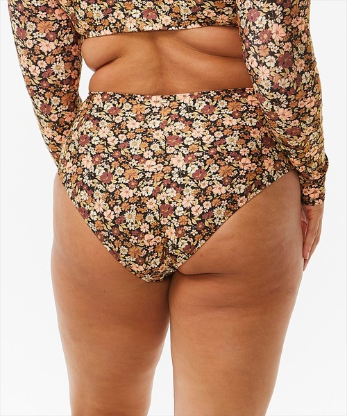 【未使用】RIP CURLの水着(D~DDカップ)＋パンツ黒×オレンジの花柄 RIP CURL（リップカール） 水着 L SEA OF DREAMS HI GOOD PANT/水陸