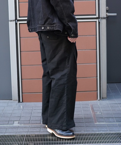 Aphlotus チノパン デザイン セミフレア ベルボトム バギーパンツ