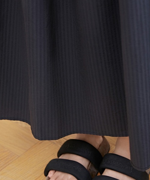 Lace Ladies バンドカラーティアードギャザーロングワンピース グリーン レースレディース Lace Ladies バンドカラー ティアード