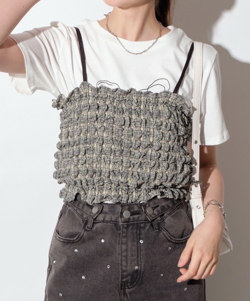 andmary ポピーチェック トップス キャミソール ANDMARY ポピーチェック トップス キャミソール OCEAN&GROUND