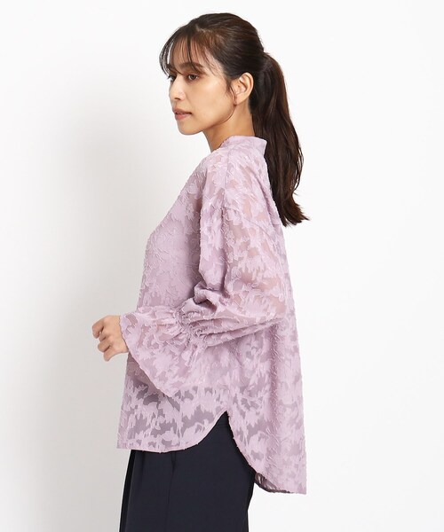 ブラウス シャツ 「洗える」花柄ジャカードのブラウス レディース COUP DE CHANCE ブラウス シャツ 「洗える」花柄ジャカードの