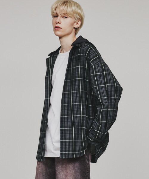 tk.TAKEO KIKUCHI（ティーケータケオキクチ） シャツ フードレイヤー