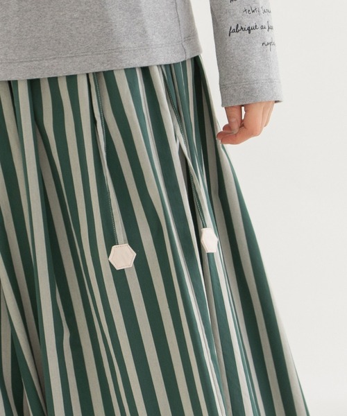 nop de nod（ノップドゥノッド） スカート コットンサテンストライプ