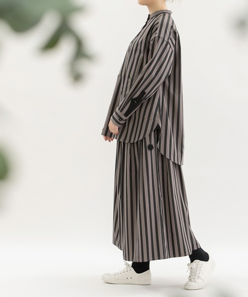 nop de nod（ノップドゥノッド） スカート コットンサテンストライプ