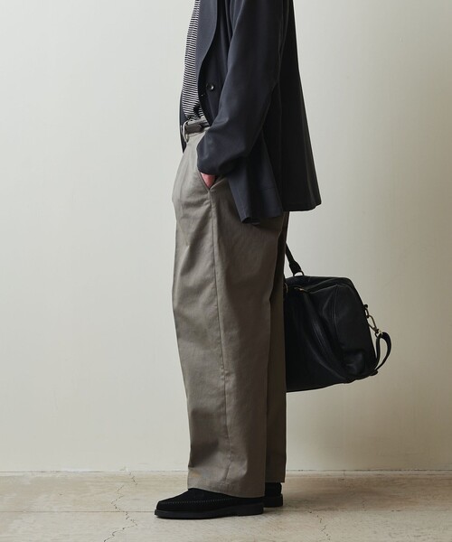 SALE【AMI】プレス クリース プリーツ トラウザーズ STEVEN ALAN スラックス 「Steven Alan」 ドリル インツー