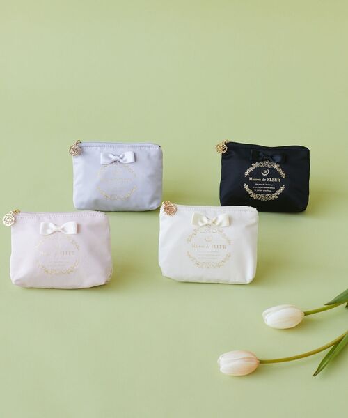 Maison de FLEUR（メゾンドフルール） ポーチ サテンリボンティッシュ