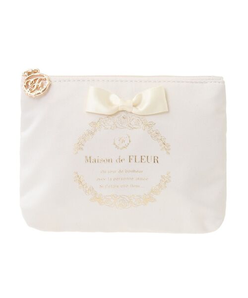 Maison de FLEUR ポーチ サテンリボンティッシュケース