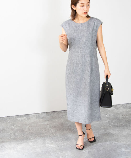グレー ノースリーブ ひざ丈ワンピース 38 NOLLEY'S 「NOLLEY'S」 ノースリーブワンピース 38 グレー系
