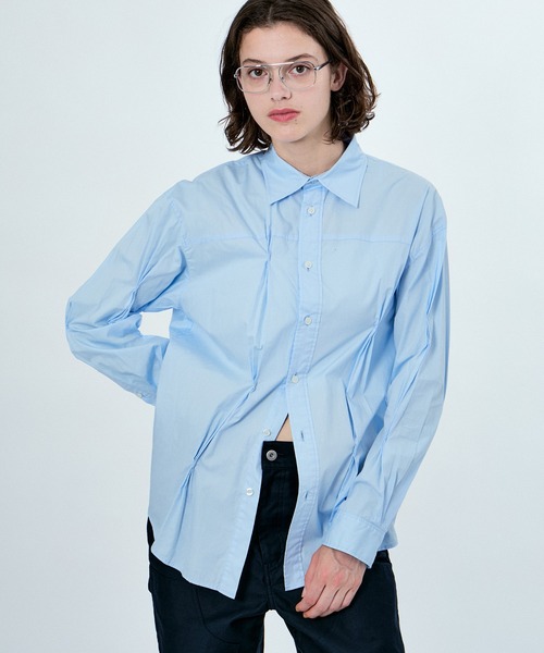 ブラウス シャツ RANDUM PINCH LONG SLEEVE SHIRTS レディース