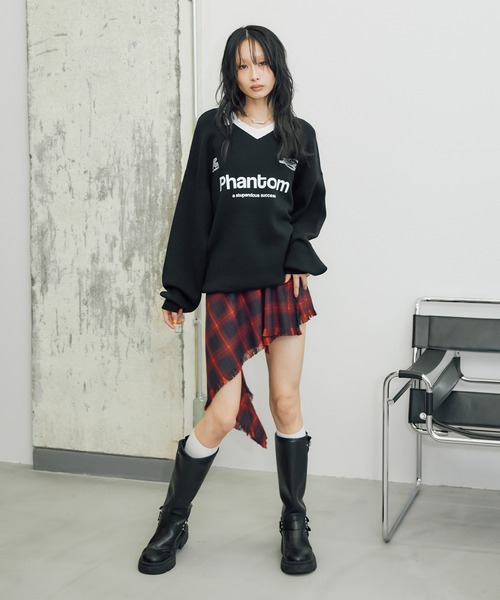 allureville チェック ラップ スカート アシンメトリー ラップ チェックラップアシンメトリースカート｜ACLENT（アクレント）